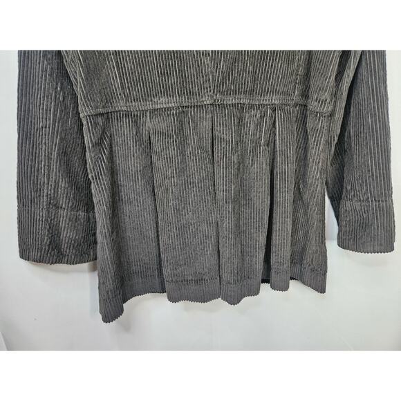 Keren Hart Peplum Corduroy Jacket Womens Small Cotton Vintage Green Mac Coat - Picture 6 of 8